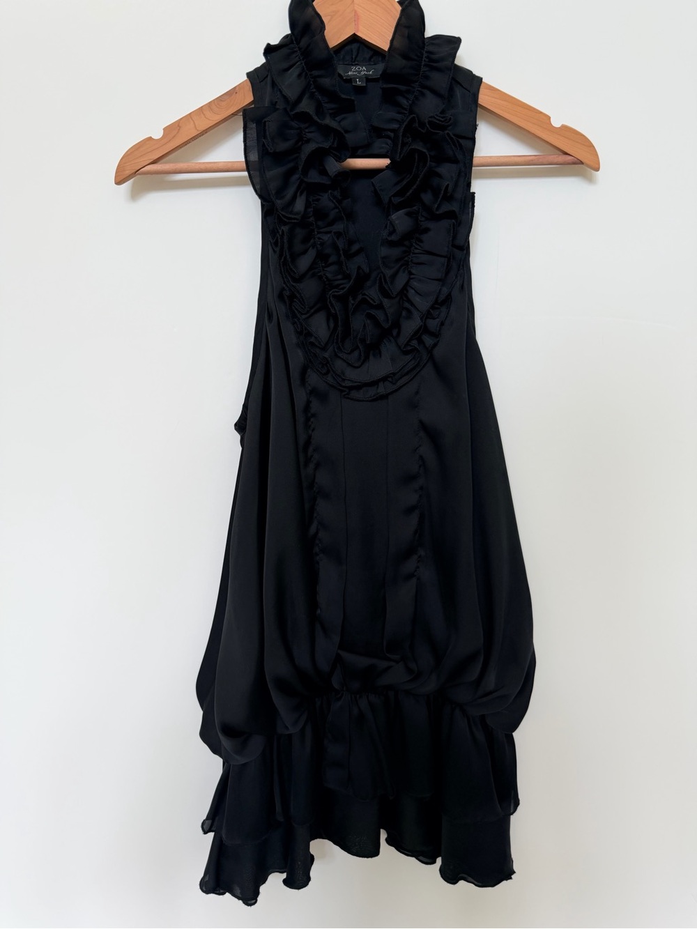 Zoa Ne York Black mini ruffle dress